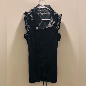 Black Ruffle Top